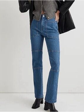 Madewell  90' Straight High Rise Patched Denim Utility Jeans Size 26